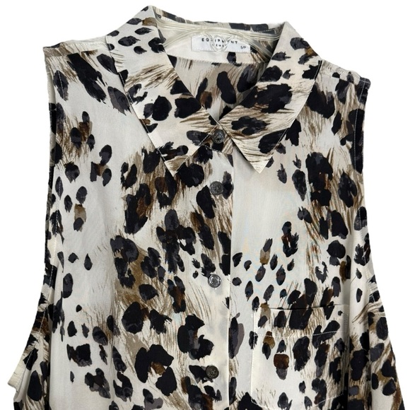EQUIPMENT FEMME 100% Silk Leopard Print Shirt Dress Size Small - Picture 3 of 7
